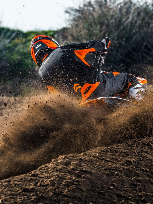 Action shot of KTM motorcycle