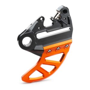 Brake caliper support with brake disc guard